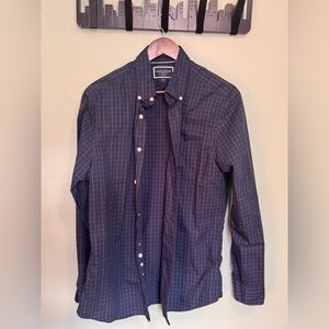 Charles Tyrwhitt Poplin Casual Button Down Blue/Green Check